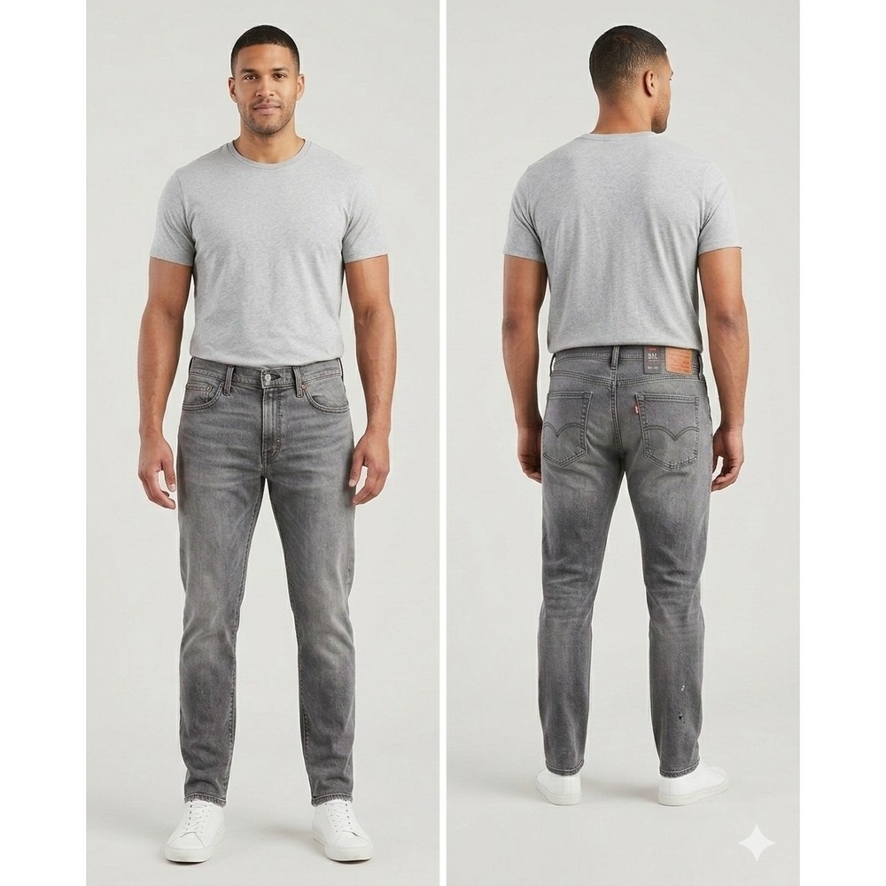 Levi's 541 Athletic Taper Jeans Mens 40x34 Gray Black Stretch Casual Denim